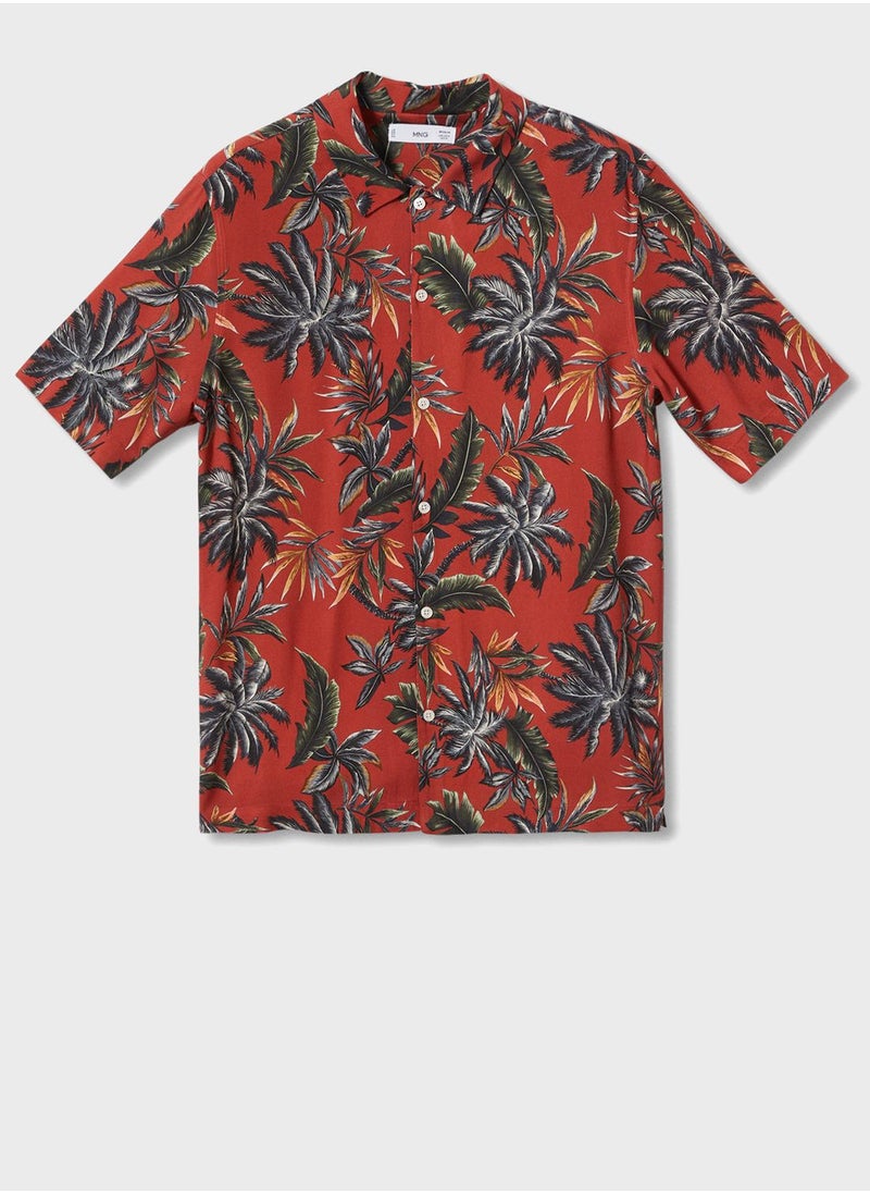 Mango Man - Hawaiian Print Regular Fit Shirt - Image 1