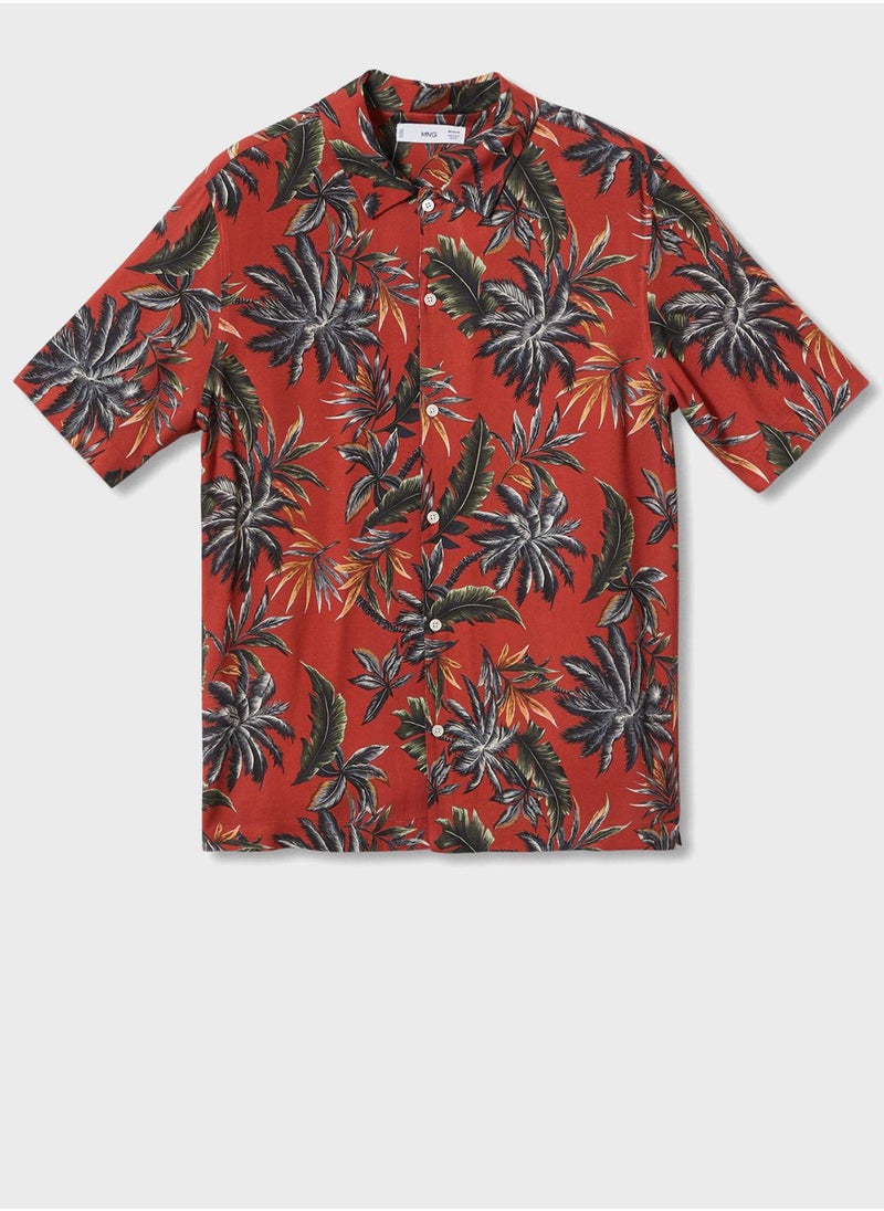Mango Man - Hawaiian Print Regular Fit Shirt - Image 1