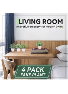 Generic Der Rose 4 Packs Small Fake Plants Artificial Greenery Potted Plants for Bathroom Farmhouse Kitchen Decor  - Image 3