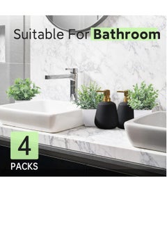 Generic Der Rose 4 Packs Small Fake Plants Artificial Greenery Potted Plants for Bathroom Farmhouse Kitchen Decor  - Image 4