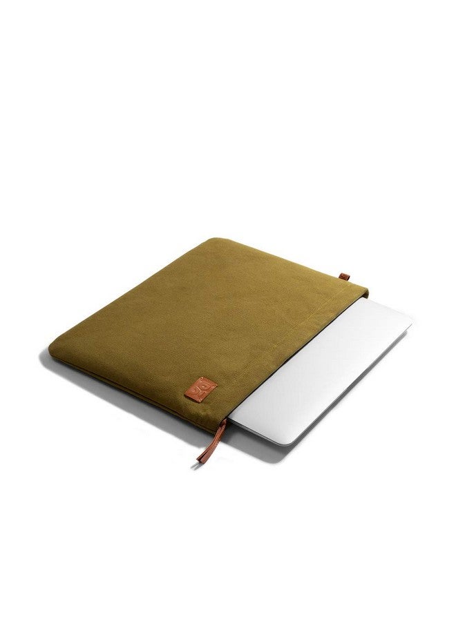 DailyObjects Solid Olive Green Skipper Sleeve for MacBook 13 Inch | Stylish Durable Poly Cotton Canvas Material for Laptops & iPads | Zip Closure & Soft Cotton Inner Lining with Printed Slip Pockets - Image 5