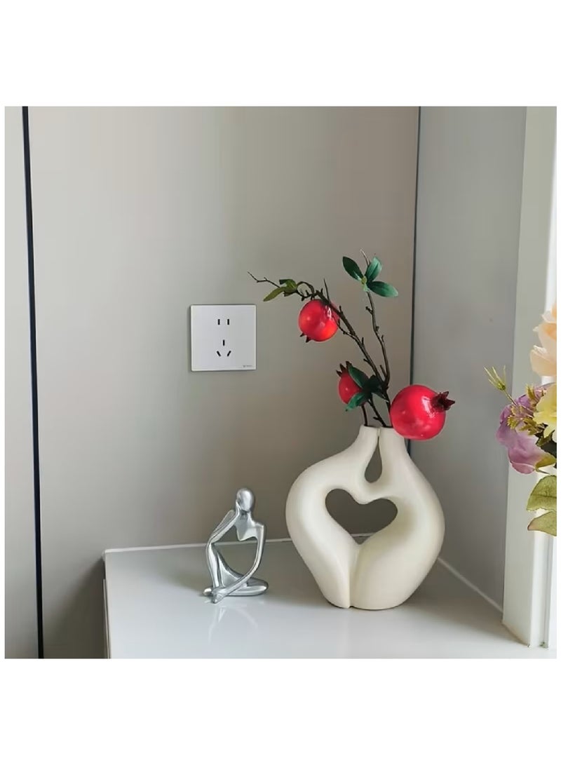 MOBM Modern Abstract Heart Shape Plastic Vase – Lightweight Decorative Flower Vase Home Decor Centerpiece - Image 4