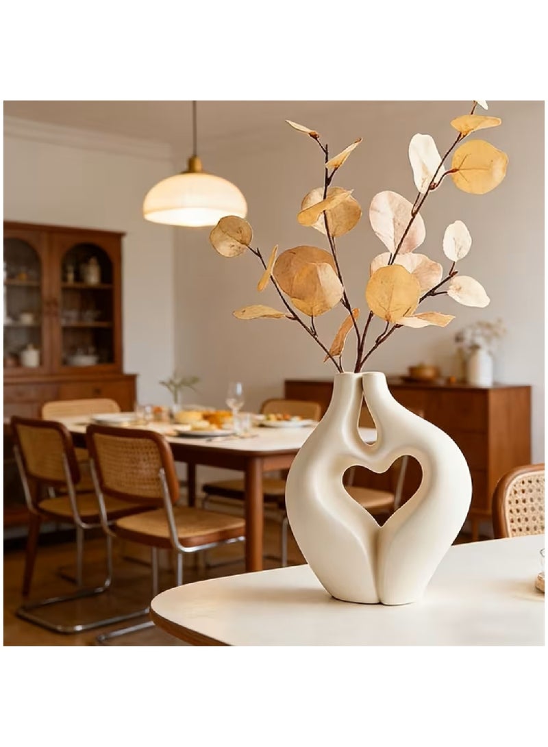 MOBM Modern Abstract Heart Shape Plastic Vase – Lightweight Decorative Flower Vase Home Decor Centerpiece - Image 3