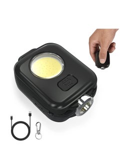 SYOSI Mini Led Keychain Flashlight Bright 600LM Magnetic 7 Lighting Modes Built-in Rechargeable Battery with Type-C USB Cable IPX6 Waterproof and Drop Resistant Flashlight for Outdoor Camping  - Image 1