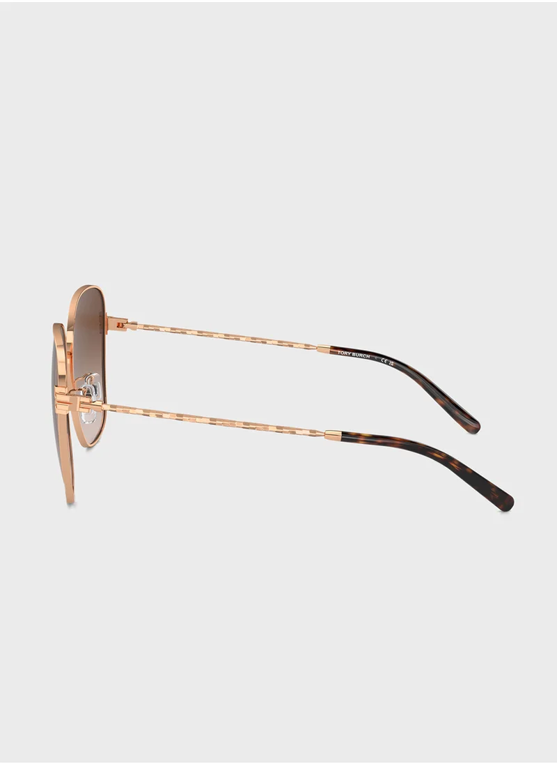 توري بورش 0Ty6108 Square Sunglasses