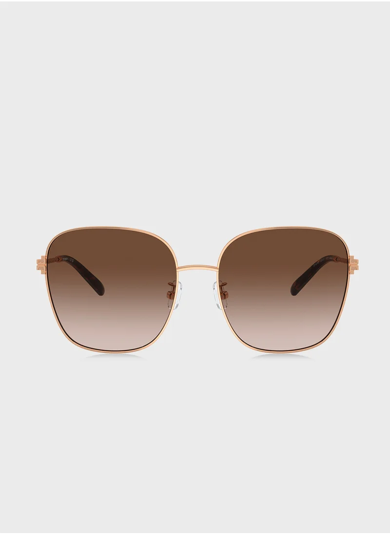توري بورش 0Ty6108 Square Sunglasses