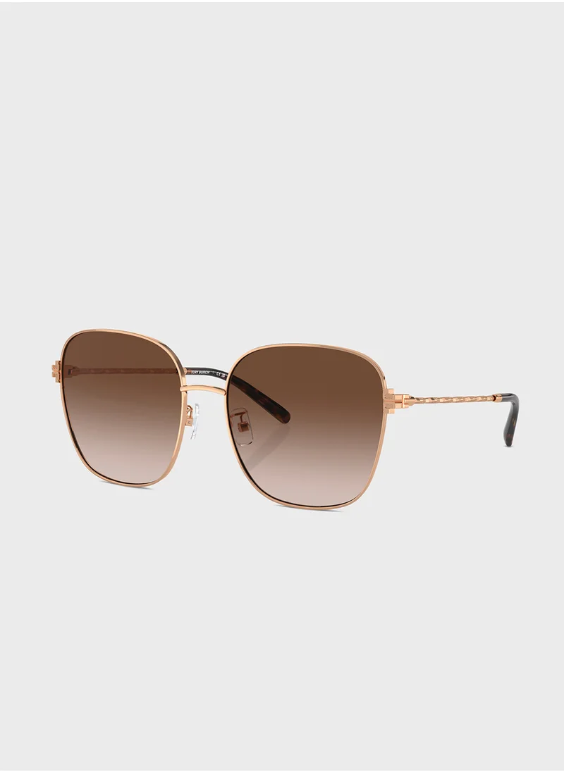 توري بورش 0Ty6108 Square Sunglasses