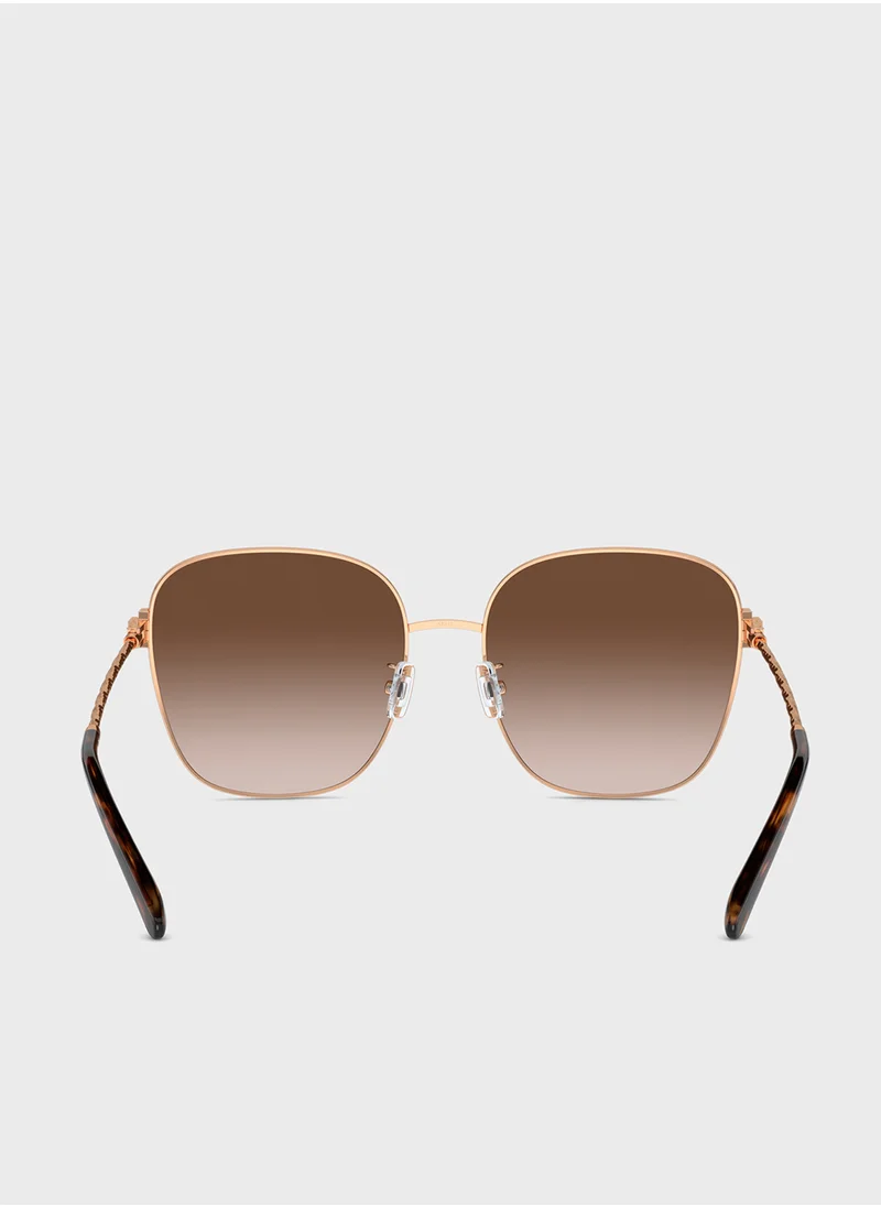 توري بورش 0Ty6108 Square Sunglasses