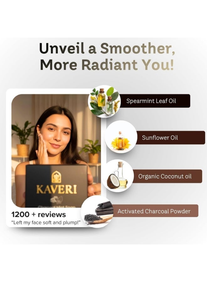 KAVERI Activated Charcoal Mint Soap Bar for Oily Skin Deep Pore Cleansing | Natural Detox Bathing Soap for Acne Oil Control | Draws out dirt, oil, and impurities | 110g (220 Gms Pack Of 2) - Image 5