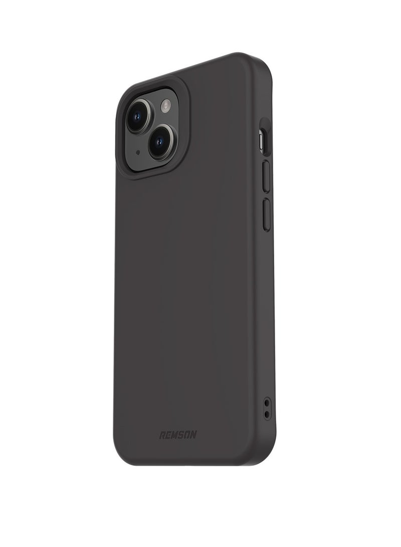 Remson Mag-X Magnetic Hybrid Protective Silicone Case  Protection (Black, iPhone 15) - Image 1