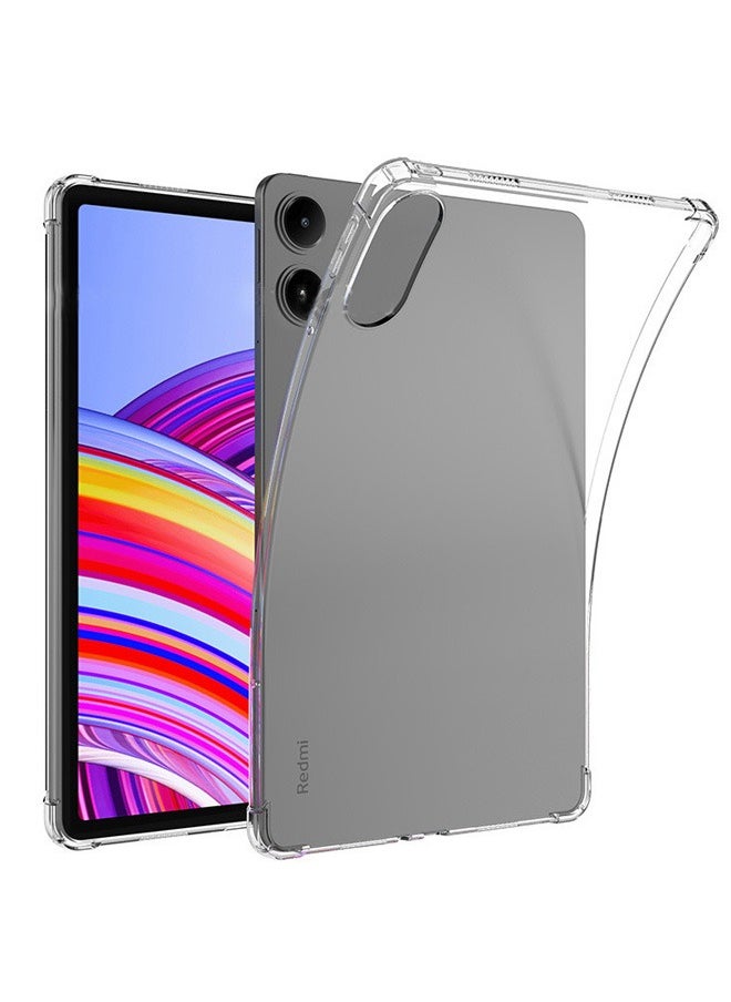 زفيف حافظة متوافقة مع غطاء Xiaomi Poco Pad/Redmi Pad Pro مقاس 12.1 بوصة 2024، حماية من السقوط في الوسادة الهوائية، سيليكون مرن ناعم من مادة TPU مقاومة للصدمات ومضادة للاصفرار، مقاس نحيف مناسب لـ Xiaomi Poc  - Image 1