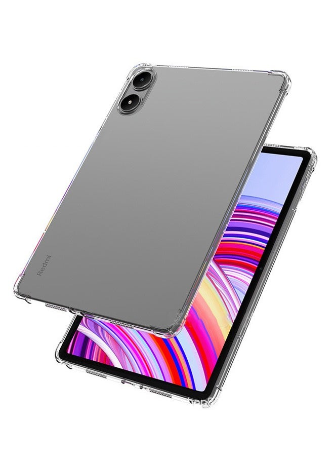 زفيف حافظة متوافقة مع غطاء Xiaomi Poco Pad/Redmi Pad Pro مقاس 12.1 بوصة 2024، حماية من السقوط في الوسادة الهوائية، سيليكون مرن ناعم من مادة TPU مقاومة للصدمات ومضادة للاصفرار، مقاس نحيف مناسب لـ Xiaomi Poc  - Image 2