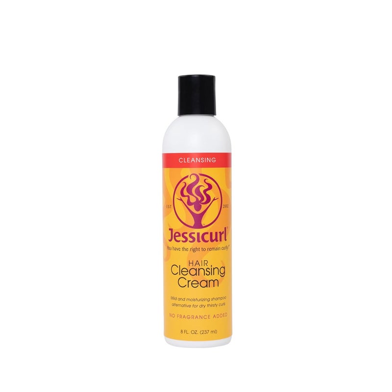 جيسيكرل، كريم تنظيف الشعر، بدون إضافة عطر، 8 أونصة سائلة. شامبو مرطب للشعر المجعد، شامبو خالي من الكبريتات للشعر الجاف