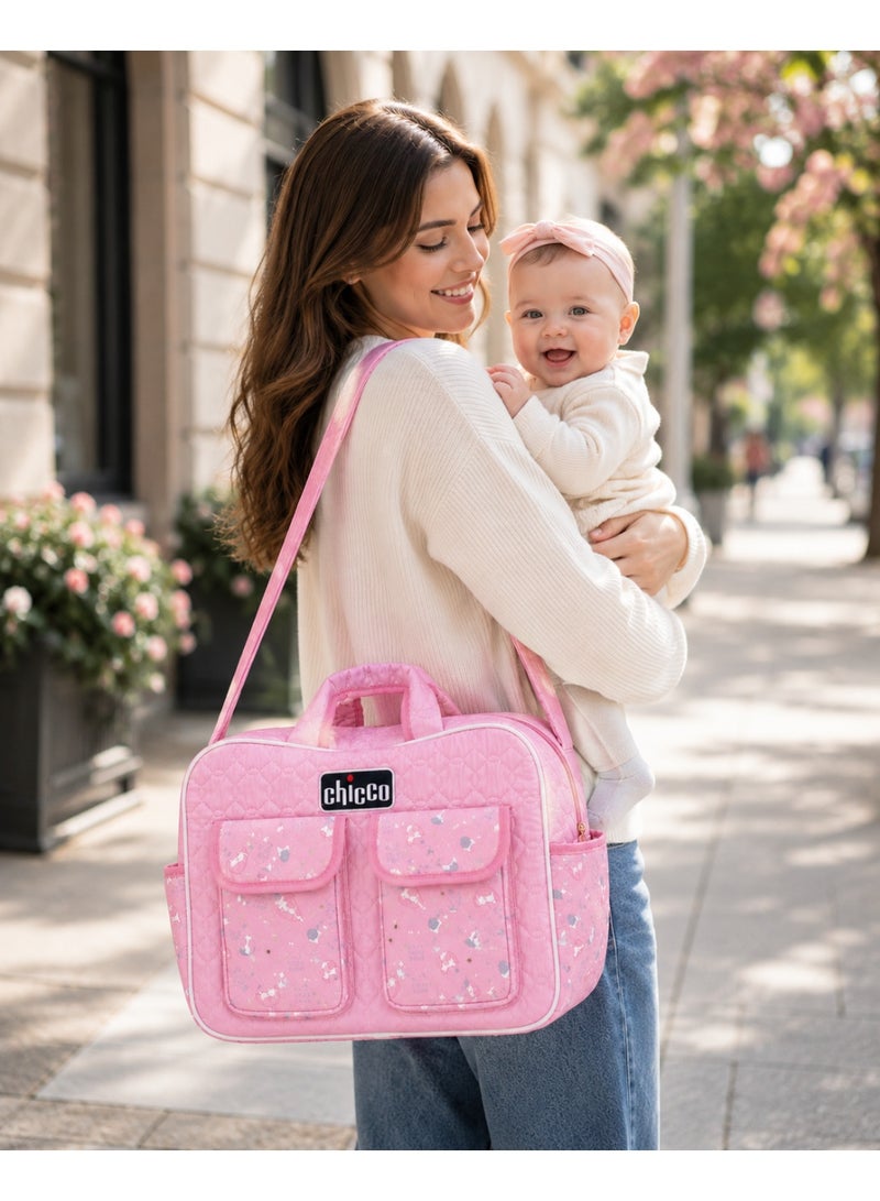 Chicco Premium Pink Maternity Diaper Bag – Baby Essentials Hospital & Travel Organizer With Multiple Pockets - Image 4