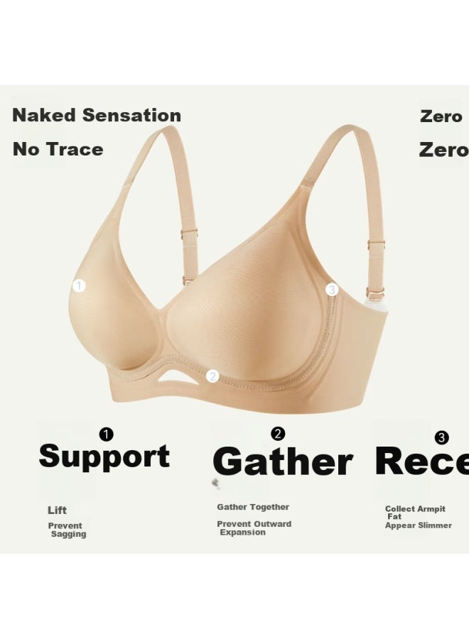 Gujin (gujin) New Seamless Bra For Women, Hollow-out One-piece Design, Enhances Small Push-up, Lift, Ladies' Beautiful Back, Wireless Brassiere - Image 2