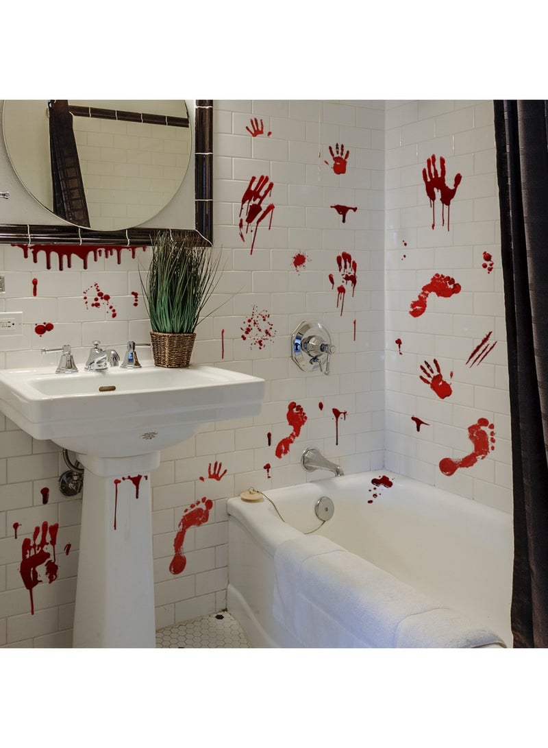 Halloween Bloody Handprint Footprint Window Stickers Wall Stickers for Halloween Party Decorations Inside Outside Decor - Image 5
