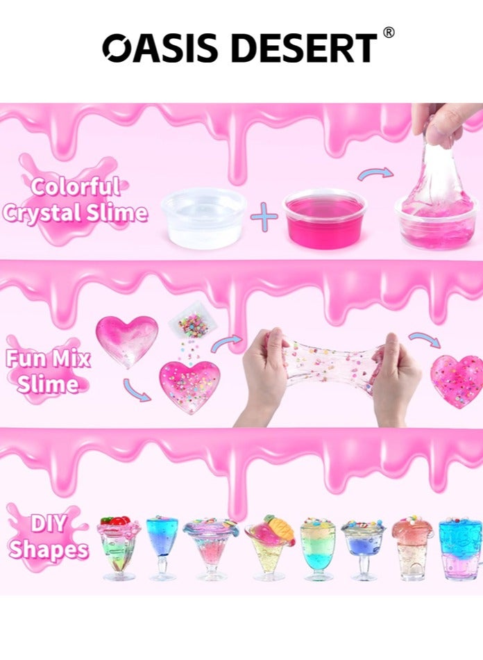 صحراء الواحة Crystal Slime 24 Color Deluxe Edition with Accessories DIY Slime Making Set The Perfect Gift for Kids (باللغة الإنجليزية) - Image 3
