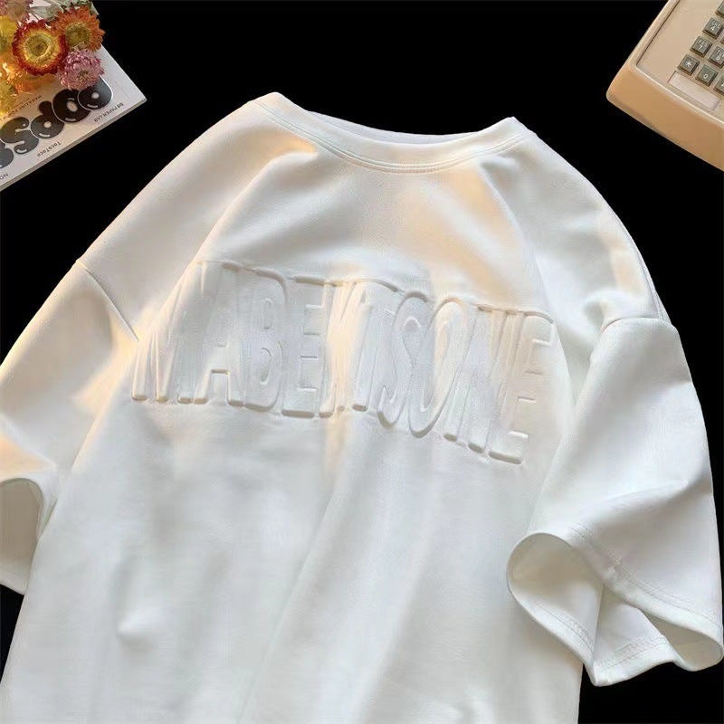 تي شيرت صيفي عصري للرجال بأكمام قصيرة من خمس نقاط بتصميم جديد من علامة تجارية عصرية في المدينة - Image 1