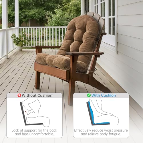 Ylymence Rocking Chair Cushions Set - Non-Slip Adirondack Chair Cushions with Ties Indoor/Outdoor Rocking Chair Pad for Living Room, Bedroom, Balcony, Office - Image 2