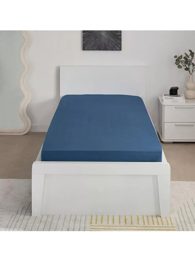 Home Box Essential Solid Cotton Single Fitted Sheet - 90x200+36 cm  - Image 3