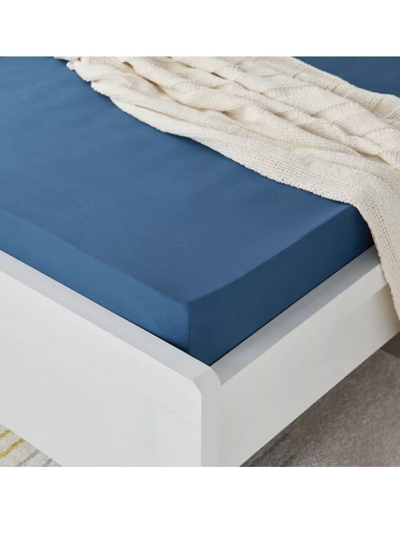 Home Box Essential Solid Cotton Single Fitted Sheet - 90x200+36 cm  - Image 1