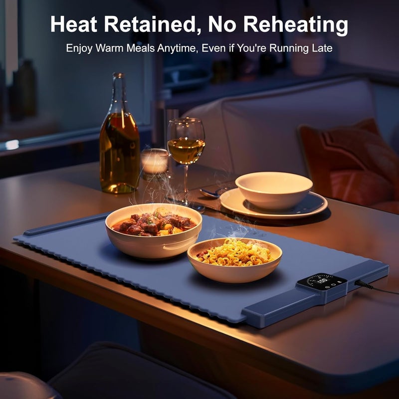 Brikipth Brikipth Rollable Portable Electric Warming Tray Upgreaded Graphene Heating Food Warming Mat with 3 Temperature Settings Ideal for Parties and Daily Use - Image 2