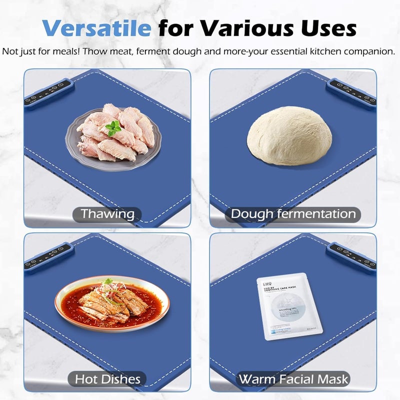 Brikipth Brikipth Rollable Portable Electric Warming Tray Upgreaded Graphene Heating Food Warming Mat with 3 Temperature Settings Ideal for Parties and Daily Use - Image 4