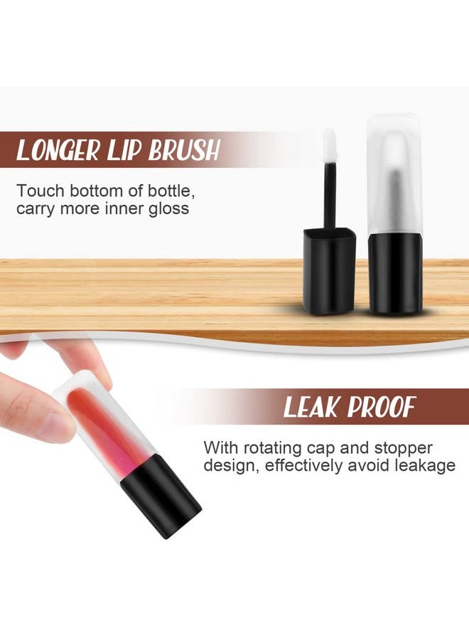 Cositina - 5 Pcs 5ml Frosted Glass Lip Gloss Tubes Refillable Square Lip Glaze Tube Vials Mini Lip Balm Bottle Container with Wands & Stoppers for Women Girls DIY Makeup Travel - Image 1