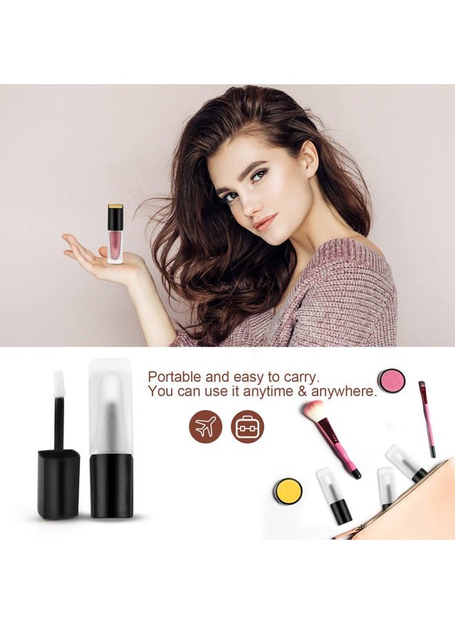 Cositina - 5 Pcs 5ml Frosted Glass Lip Gloss Tubes Refillable Square Lip Glaze Tube Vials Mini Lip Balm Bottle Container with Wands & Stoppers for Women Girls DIY Makeup Travel - Image 1