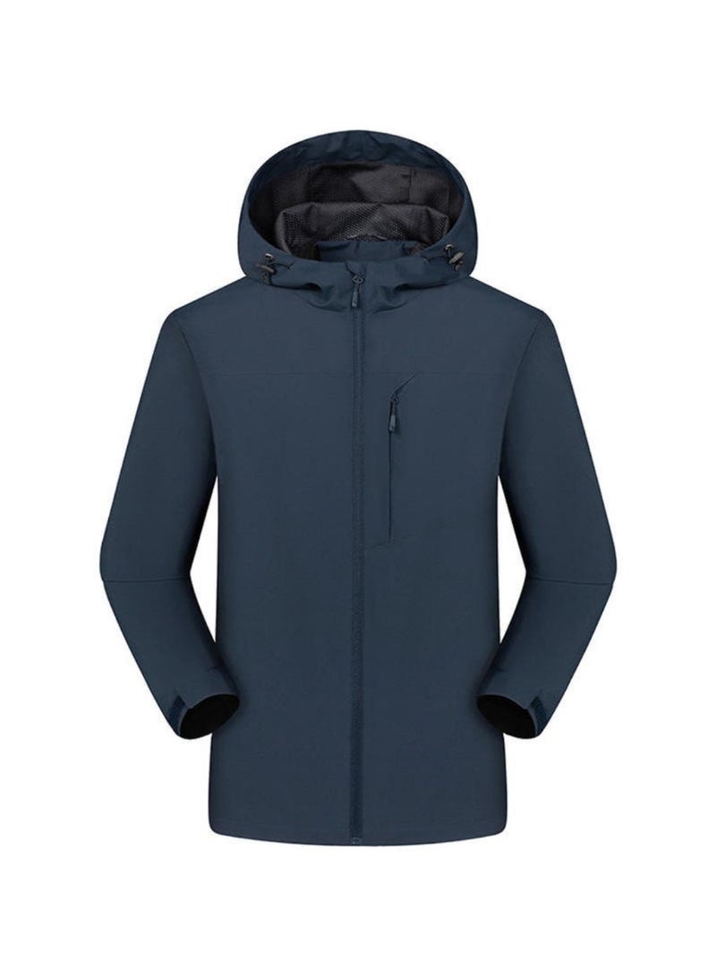 Men’s  Lightweight Waterproof Windbreaker Jacket – Hooded, Windproof, Soft Rain Coat Breathable with Zipper Pockets for Outdoor & Casual Wear - Image 1