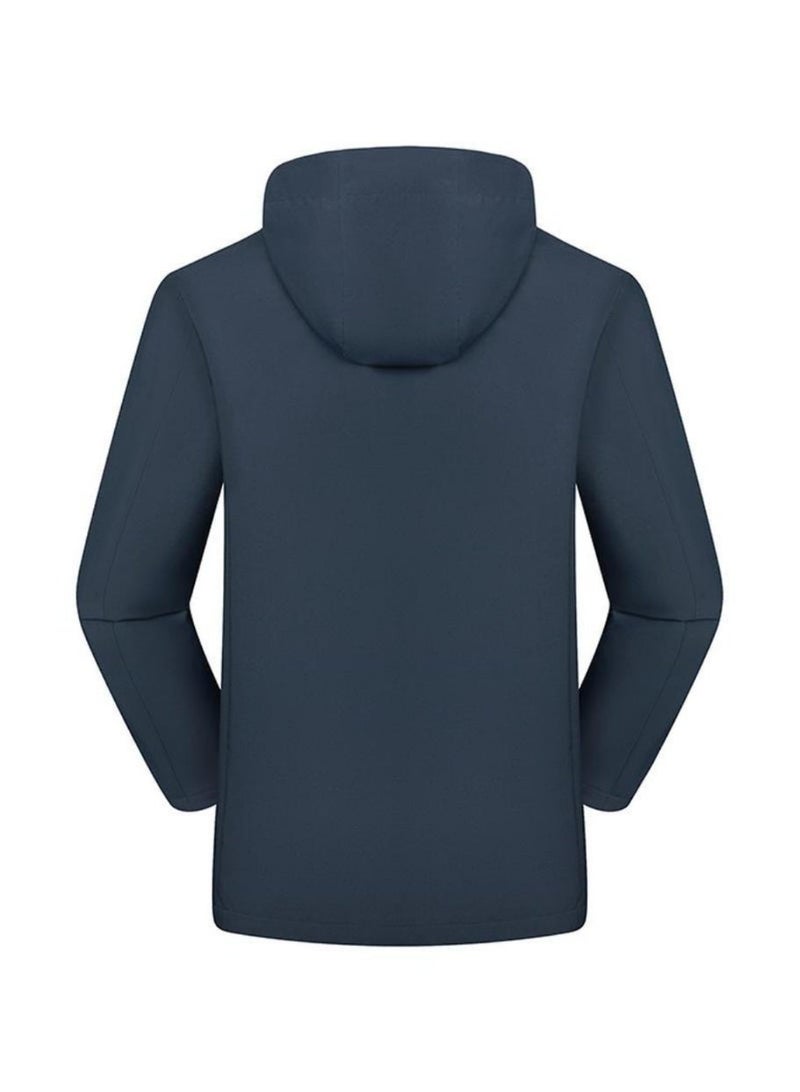 Men’s  Lightweight Waterproof Windbreaker Jacket – Hooded, Windproof, Soft Rain Coat Breathable with Zipper Pockets for Outdoor & Casual Wear - Image 4