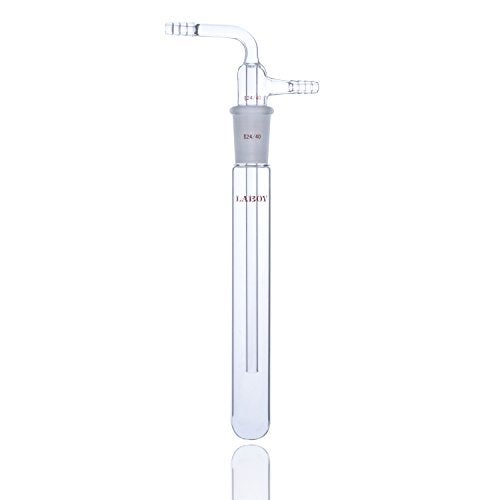 Laboy Glass Vacuum Cold Trap 2-Part with 10 mm Serrated Hose 200mm Length Below The 24/40 Joint for Schlenk Line Organic Chemistry Lab Glassware - Image 1