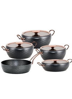 OMS 9pcs Granite Cookware set Mermaid Shape -Anthracite Color  - Image 1