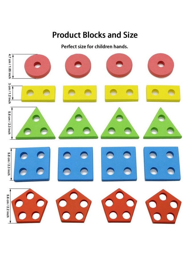 NEW PINCH Sorting & Stacking Toy Geometrical Shapes Stacker 5 Shape Sorter Toys for Kids Toddlers Best Birthday Return Gift for Kids (Multicolor) - Image 4