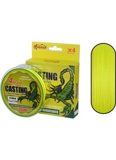 CAPTAIN Casting Pe 4 Layers Spin Rope Fishing Line 150MT Yellow 