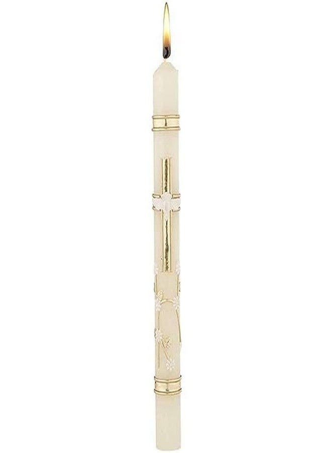 Will & Baumer CB Church Supply Hand Decorated Sacramental Baptism Candle by Will & Baumer, 9.75-Inch, Ornate Dove - Image 1