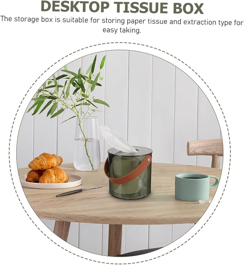 غطاء حامل علبة المناديل المستدير المقاوم للماء لديكور غرفة المعيشة الحمام المنزل - Image 5