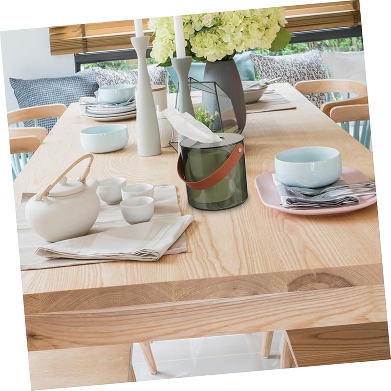 غطاء حامل علبة المناديل المستدير المقاوم للماء لديكور غرفة المعيشة الحمام المنزل - Image 4