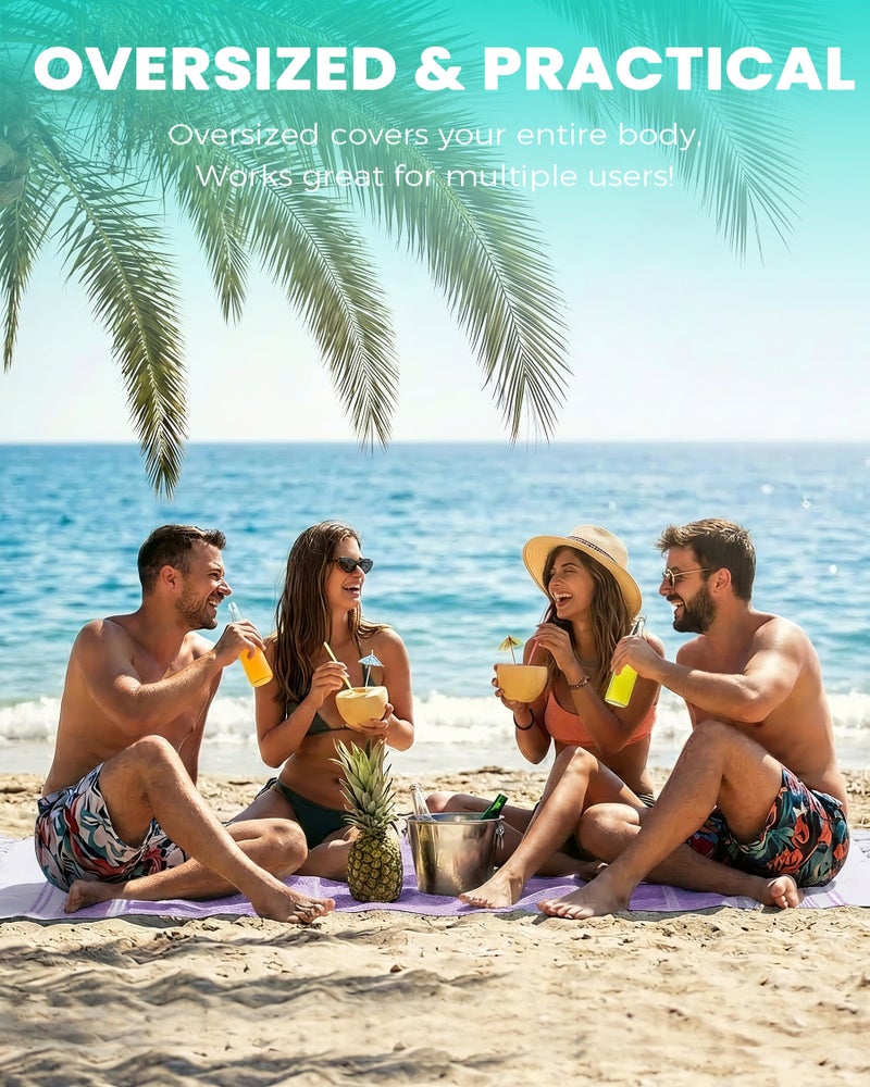 Antfuny Turkish Beach Towels Vacation Essentials Quick Dry Sand Free Soft Absorbent Adult Oversized Bath Pool Swim Long Wide Stripe Towel Sound Cloud Linen Sandfree Chamois Mat Summer Thing Thin Travel - Image 4
