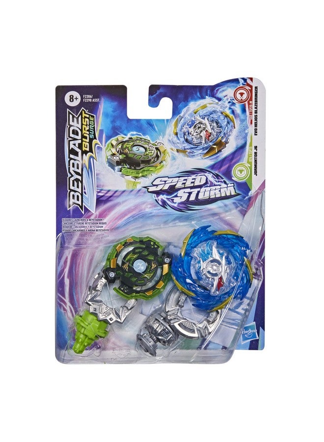 Beyblade Burst Surge Speedstorm Evo Helios Blazebringer and Jormuntor J6 Spinning Top Dual Pack - 2 Battling Game Top Toy for Kids Ages 8 and Up - Image 3