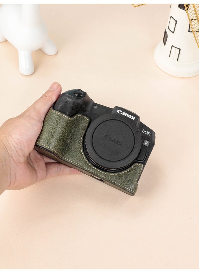 Generic - Canon EOSR50 Camera Bag R50 R7 R8 R10 Leather Case Base Removable Battery Camera Case Protective Cover-Color:R10 [Buffalo Pattern PVC] Black - Image 1