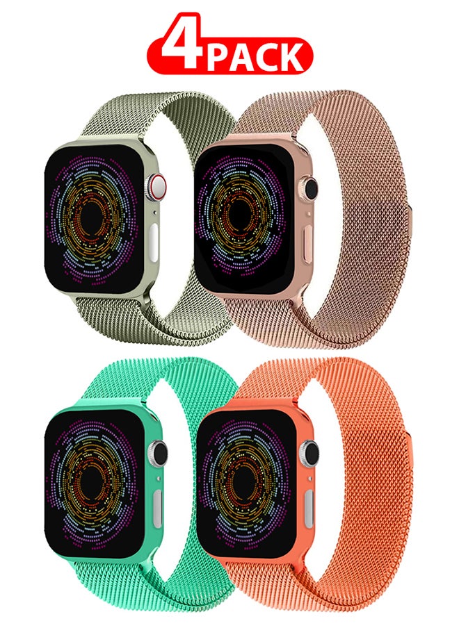 CATANES 4 Pack Stainless Steel Milanese Loop Compatible with Apple Watch Band 38mm 40mm 41mm men and women Mesh Loop Magnetic Clasp Replacement for iWatch Bands Series 7 SE 6 5 4 3 2 1  - Image 1