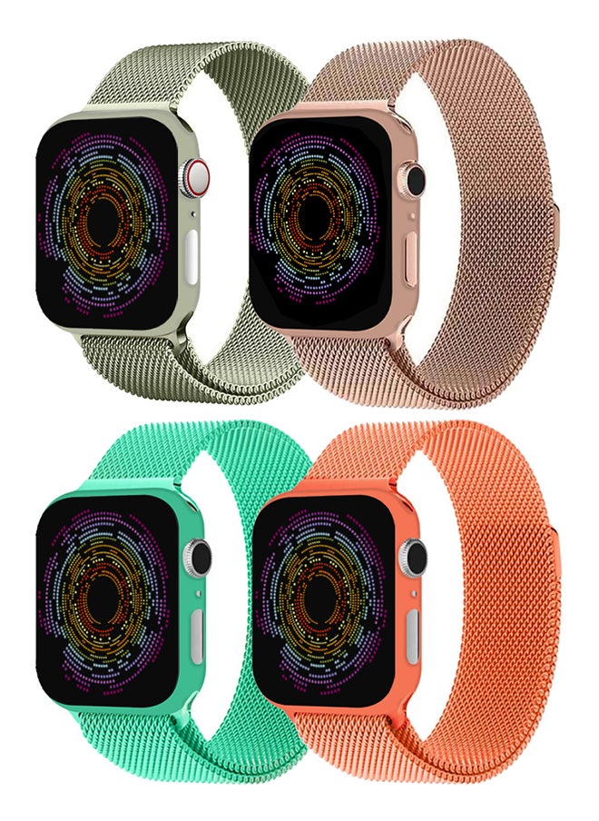 CATANES 4 Pack Stainless Steel Milanese Loop Compatible with Apple Watch Band 38mm 40mm 41mm men and women Mesh Loop Magnetic Clasp Replacement for iWatch Bands Series 7 SE 6 5 4 3 2 1  - Image 2