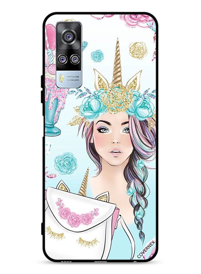 Covernex vivo Y51 2020 Protective Case Cover Eyelashes On Bag & Unicorn Girl