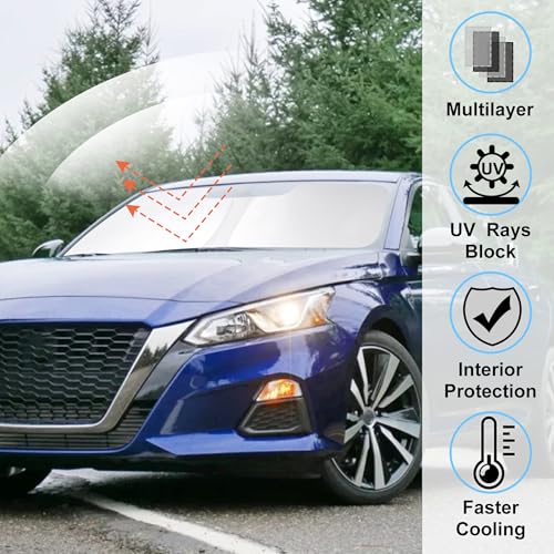 LHFLIVE Windshield Sun Shade Fit for Nissan Altima 2019 2020 2021 2022 2023 2024 2025 Accessories Front Window Sunshade Protect Car from Sun Rays - Image 4