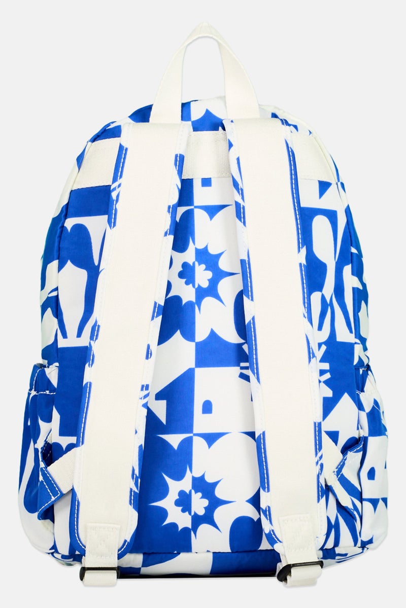 kipling Women Allover Printed Back Pack 37 H x 25 L x 16 W cm, Blue  - Image 2