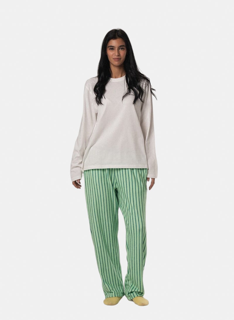 In Your Shoe Mint Stripes Fluffy Pyjama Pants - Image 5
