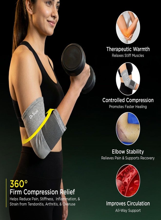 Dr Trust USA 4606 Orthopedic Knitted Elbow Support Sleeve for Men & Women, Compression Elbow Brace for Pain & Stiffness Relief, Injury Prevention, Training, Fitness, Gym, & Weightlifting - Medium (Pack of 1) - Image 2