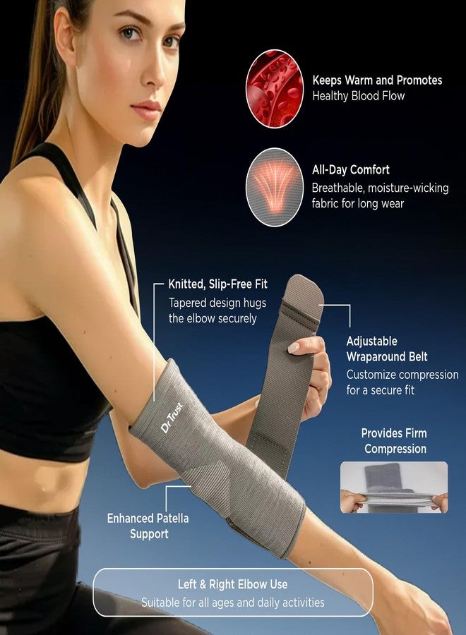Dr Trust USA 4606 Orthopedic Knitted Elbow Support Sleeve for Men & Women, Compression Elbow Brace for Pain & Stiffness Relief, Injury Prevention, Training, Fitness, Gym, & Weightlifting - Medium (Pack of 1) - Image 4
