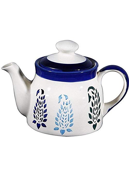 Caffeine - Caffeine Ceramic Handmade Blue Boota Tea Tray Set Morning Set Set of 6 - Image 1